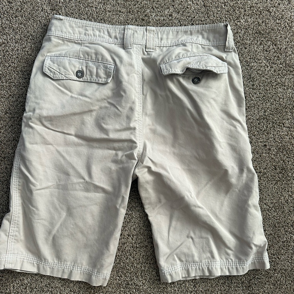 BKE Men's Light Beige Flat Front Shorts